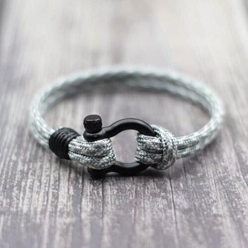 Stainless Steel Bracelet Homme Minimalist Paracord Braslet Men Rope Double Layer Black Red Thread Braclet Gift For Boyfriend
