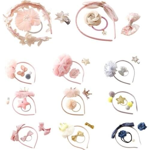 Children Hair Accessories Hairpin Set Princess Crown Bow Tie Baby Girl Clip Gift Set New Fashion Hair Hoop