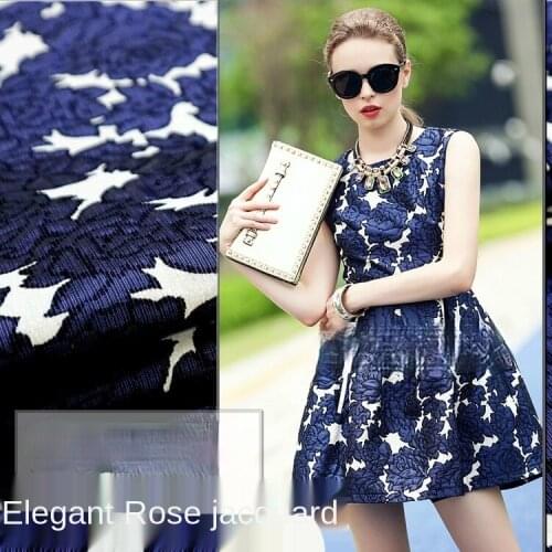 Elegant temperament rose jacquard fabric, sewing fabric factory shop is not out of stock