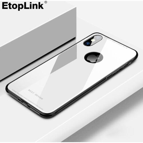 ETOPLINK Tempered Protective Cover TPU Case For IPhone XR XS Max Back Cover Cases Soft Silicon Cover Stained Glass Phone Case