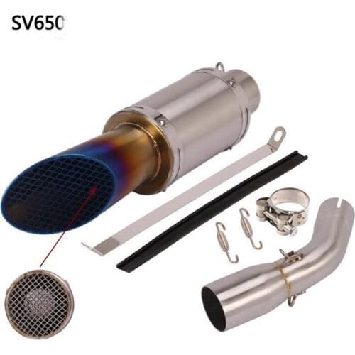 Motorcycle exhaust muffle and middle link pipe escape moto slip on for SV650 SV650X 2016 2017 2018 2019 2020 years