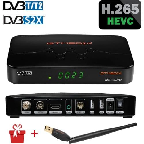 H.265 10Bit In Italy GTMEDIA V7 Pro Satellite TV Receiver FHD DVB-S2 DVB-T2 Combo Youtube T2MI CCAM Support Europe Cline CA Card