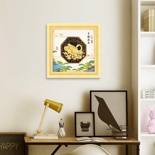Chinese Styple Painting Gold Swan pictures Wall art pictures for Living Room Gold Foil Art Painting Bedroom Posters Home Decor