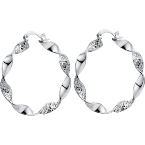 Classic Silver Color 925 Jewelry Earrings For Women Wholesale Free Shipping Fashion Jewelry Twisted Empty Flower