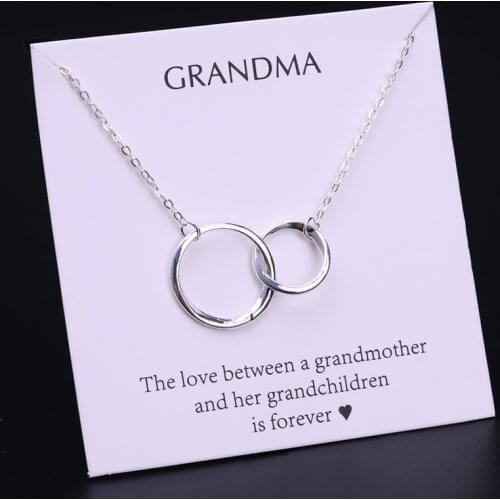 Grandma Grandmother Mom Pendant Necklaces Mother Daughter Heart Women Girls Jewelry Friendship Christmas Gift Drop Shipping