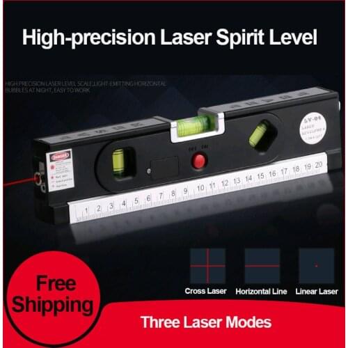 Laser Spirit Level Multifunctional Household Infrared Decoration Cross Line Right Angle Spirit Level with Tripod