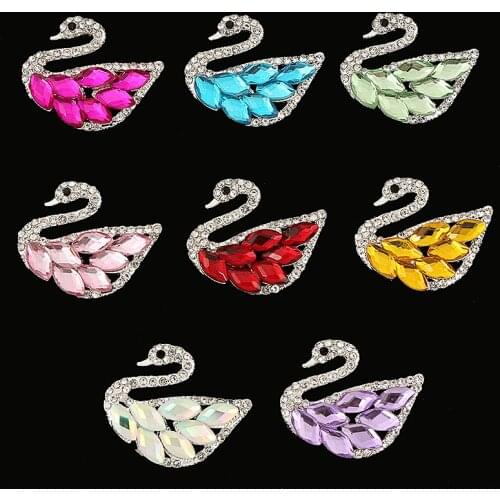 Hot Sale Swan Rhinestone Charms for Crocs DIY High Quality Shoes Charms for Croc Elegant Women Clogs Shoes Buckle Fashion Trend
