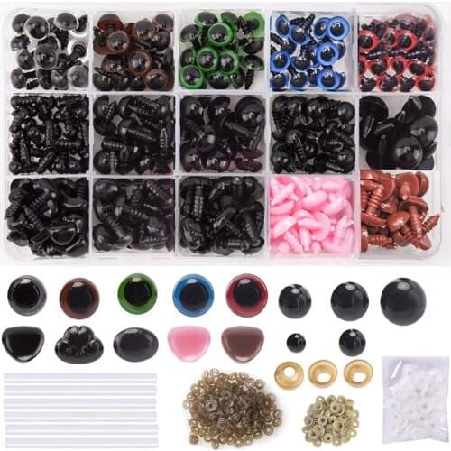LMDZ 566Pcs 6mm-14mm Colorful Safety Eyes Noses Set Part Crafts for Teddy Bear Soft Toy Animal Doll Handmade DIY Accessories