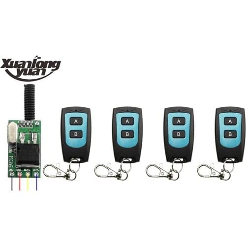 Mini Remote Switch DC 7V 9V 10V 12V 24V 36V Micro Wireless Relay Switch NO COM NC Small Relay Receiver Transmitter Door Lock