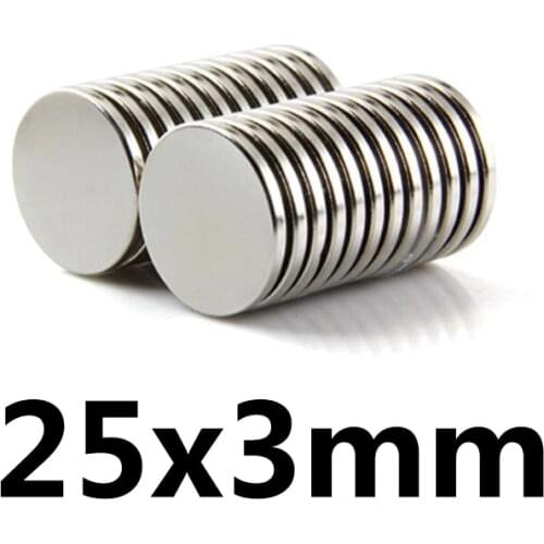 5/10/20/30/50Pcs 25x3 mm N35 Round Magnets 25mm*3mm Neodymium Magnet 25x3mm Permanent NdFeB Super Strong Powerful Magnet 25*3 mm