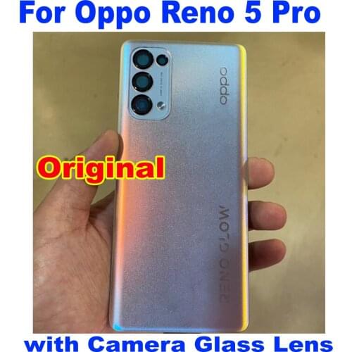 Original Best Rear Housing Door Cover For Oppo Reno 5 Pro Back Battery Case Phone Shell Lid with Camera Glass Lens + Adhesive
