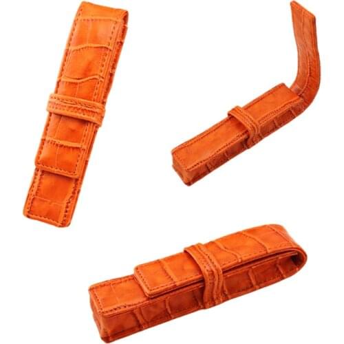 Handmade PU Leather Pencil Bag, Cowhide Fountain Pen Case Holder, Vintage Retro Style Accessories For Travel Journal