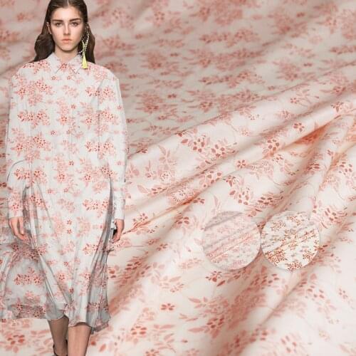 Pearlsilk 14momme Thicken Silk Cotton Small Flowers Printed Garment Materials Summer Dress DIY clothes fabrics Freeshipping