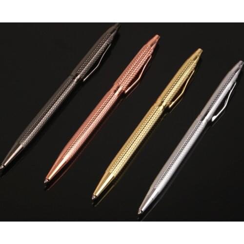 Luxury Metal Signature Ballpoint Pen Black Ink Business Writing Office Supplies