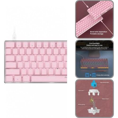 Wide Compatibility AJAZZ Reliable White Backlight Gaming Keyboard 82 Keys Office Keyboard Portable for Computer