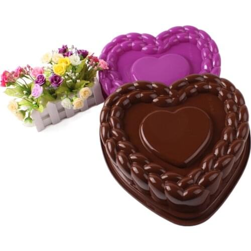 Love Heart Shaped Silicone Cake Mold Valentines Day Baking Tools Food Grade High Temperature Resistant kitchen Home DIY Model