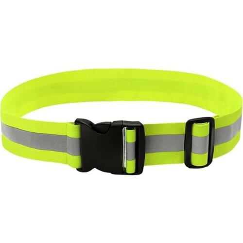 High Visibility Reflective Safety Elastic Waist Band Belt Sport Running Waistband Strap For Night Walking Biking Waist Support