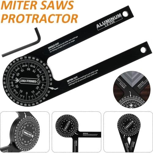 Miter Saw Protractor Rust Proof Angle Finder Professional 360 Degree Solid Miter Gauge for Carpenter Plumber All Building Trades