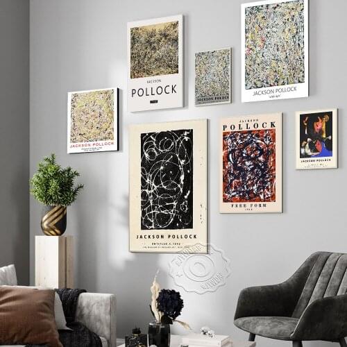 Vintage Graffiti Prints Poster, Jackson Pollock Exhibition Museum Art, Abstract Expressionism Modern Design Wall Home Decor Gift