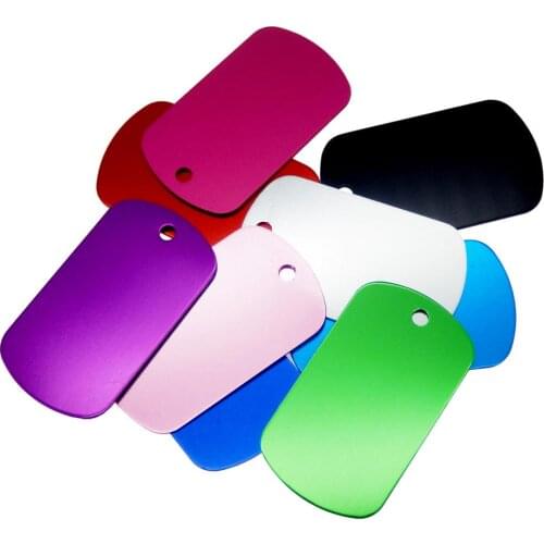 10PCS Colorful Aluminium Tag Cat Name Dog ID Bone Heart Round Shape Identity Plate Tags For Pets DIY Necklace Pendant