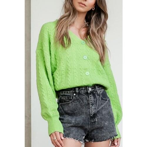 Women Cardigan Sweater Knitted Solid Twist Soft Female Cardigans Knitwear Drop Shoulder Long Sleeve V-neck Autumn Tops Casual