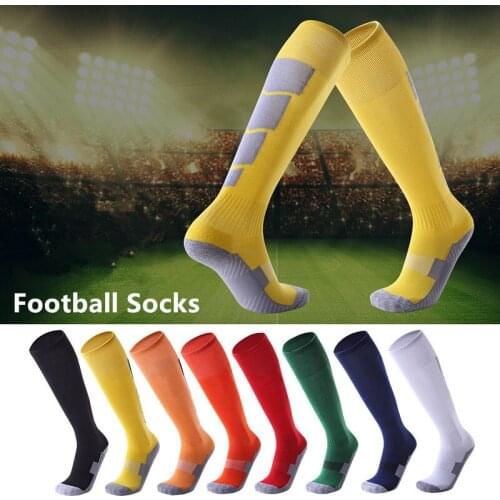 1 pair Adult Non-slip Breathable Comfort Cushion Cotton Over Knee Ankle Sweat-absorbent Long Soccer Football Socks Stockings