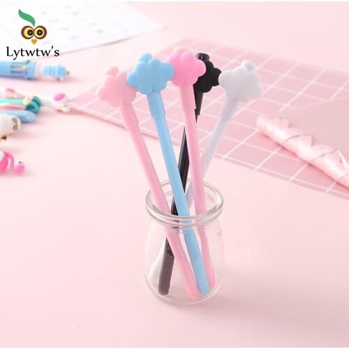 1 PCS Lytwtws Korean Cute Candy Color Cloud Gel Pen School Office Kawaii Supply Novelty Gift Creative Cartoon Stationery