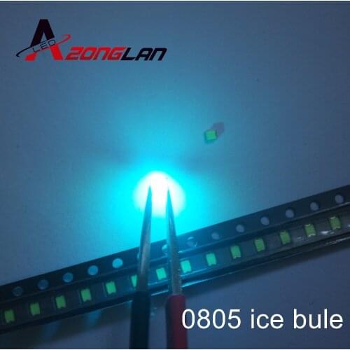 100pcs 0805 Ice Blue 2012 Light Blue Clear Ultra Bright SMD LED Indication 2.0*1.2*0.8mm 0805 clear blue led diode