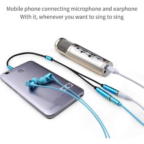 2 in 1 Headphone Microphone Audio Cable Transfer Notebook Headset Converter Headset Adapter