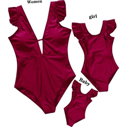 Dad Son Swimwear Beach Bath Swimsuits Family Look Bikini Mommy and Me Clothes Mom and Daughter Matching Dresses Outfits