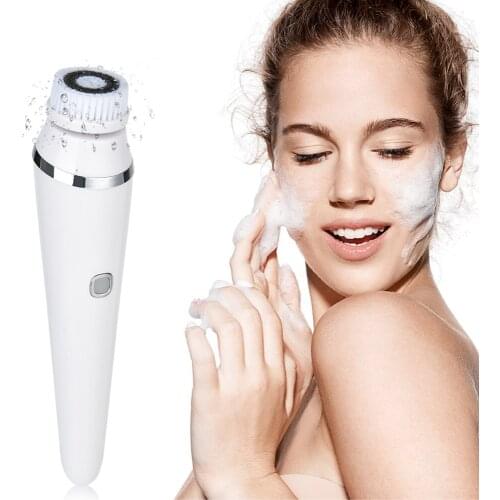 4 in 1 Facial Cleansing Brush Sonic Face Cleaning Tool Exfoliating Facial Brush Facial SPA Kit Skin Beauty Machine with Base