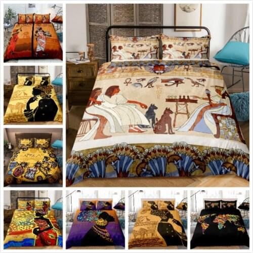 Africa Women Printed Bedding Sets Ethnic African Duvet Cover Set With Pillowcase Single Double Queen King Quilt Cover Bedclothes