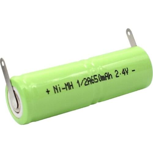 2pcs/lot 2.4v 1/2A 650mah razor battery ni-cd electric toothbrush razor recharge battery