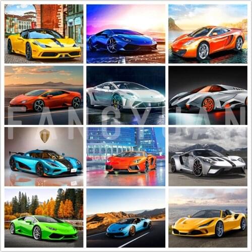 Diamond Embroidery Car Mosaic Needlework Rhinestones Full Drill Diamond Painting Landscape Cross Stitch Kits Home Decoration