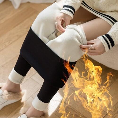 Seamless Leggings Winter Lamb Wool Womens Pants Oversize High Waist Warm Pants for Women Solid Legging Women Winter Leggins