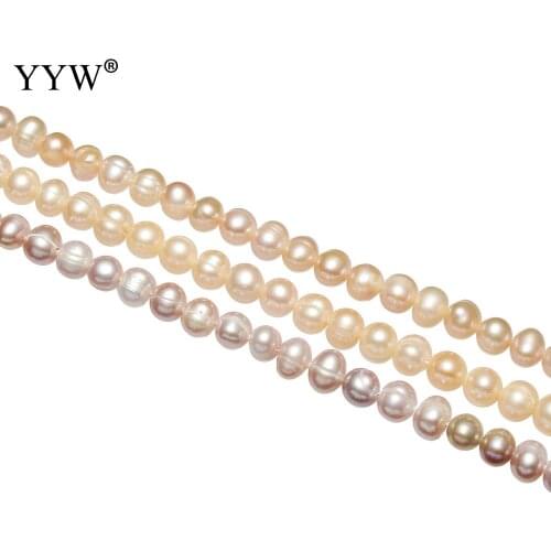 5-6mm Cultured Potato Freshwater Pearl Beads Jewelry Pearls Beads For Diy Necklace Earrings Bracelets Hole 0.8mm 14.5 Inch
