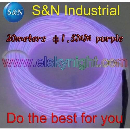 Purple 20M Flexible Wire Rope Tube Neon Light &100-240VACinverter for holiday,party,festival and house decoration freeshipping