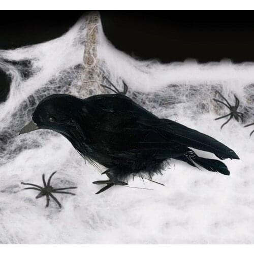 Halloween Artificial Feathered Crows Raven Model Party Props Garden Yard Decor Artificial Crow with Wing