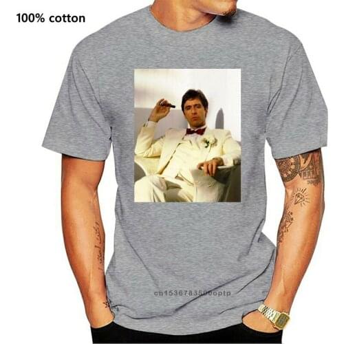 Scarface Tony Chillin With Cigar Licensed Adult T Shirt Classic Movie