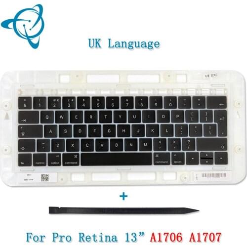 UK /EU Laptop A1706 A1707 Keycaps Keys American English Keyboard Key Cap for Macbook Pro Retina 13" 15" 2016 2017 Year