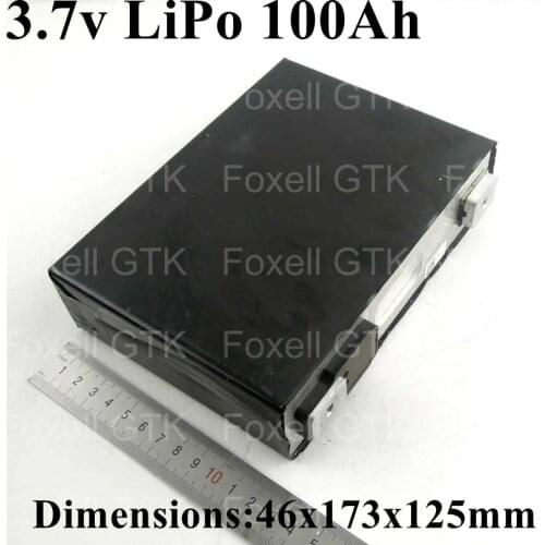 1pc High capacity 3.7v 100Ah lipo battery cell 3.7v 100A current accu for battery pack EV electric vehicles power supply system