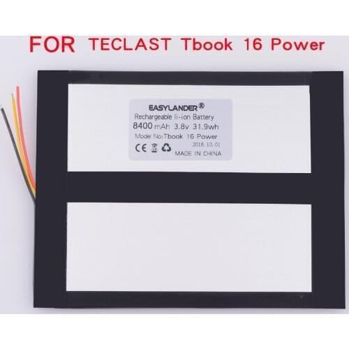 High capacity 3.8V 8400mAh Li-Polymer Battery for TECLAST TBOOK 16 POWER Tablet PC Rechargeable Accumulator Replacement New