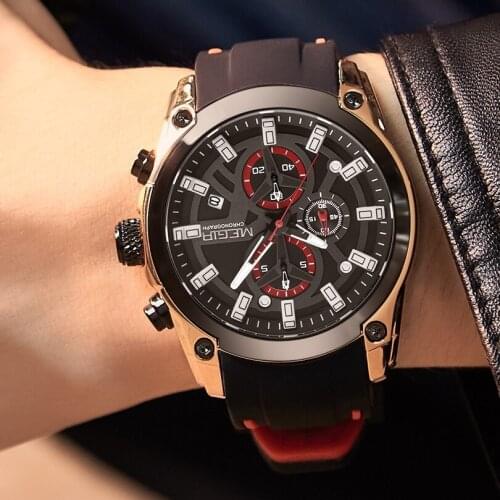 MEGIR 2020 New Fashion Mens Watches Silicone StrapTop Brand Luxury Sports Chronograph Quartz Watch Men Relogio Masculino 2144