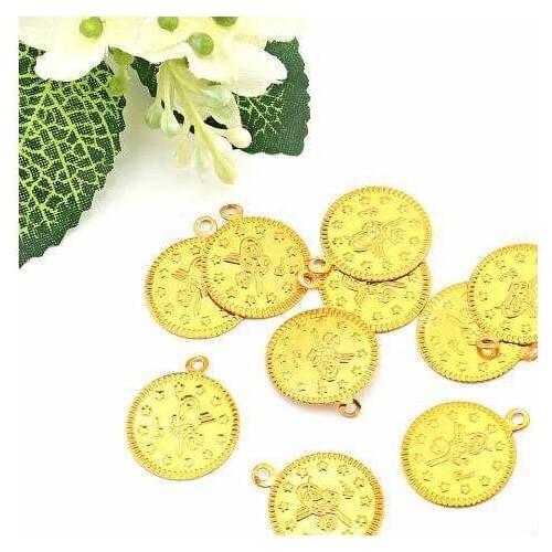 Can Money 100 Pcs Imitation Gold Coin Stamp (1cm)