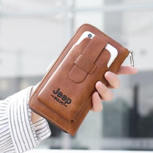 Mens Retro Clutch Leather Wallet Casual Wristband Money Purses For Men Large Capacity Phone Pocket Bag Multifunction Men Wallet