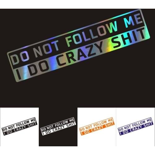 Car Sticker Funny Do not follow me 3*15cm 3D Car Sticker and Decal Reflective Car Decal Wholesale Car Styling Accessories