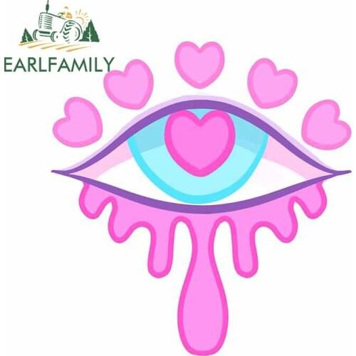 EARLFAMILY 13cm x 12.1cm for Heart Eyes Car Stickers Waterproof Creative Motorcycle Helmet Air Conditioner Surfboard Decal