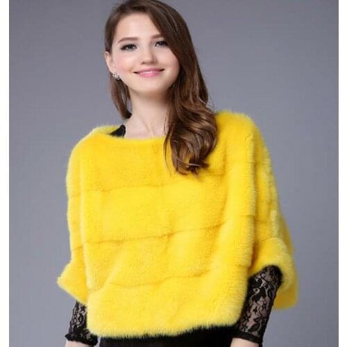 Womens new natural mink fur hoods Real mink fur shawls Short mink jackets Jackets Fashion casual European and American high str