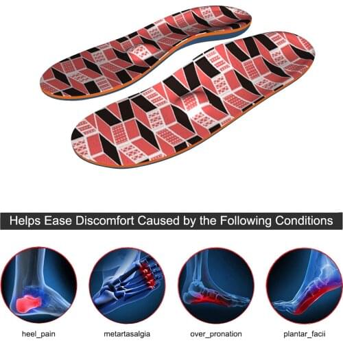 Lattice Foot Pain EVA-Orthotic Insoles Arch Support Orthotic Inserts Memory Foam Flat Feet Foot Shock-Absorbant for Men Women