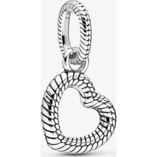 Genuine 925 Sterling Silver Heart Charm Beads Suitable for Women Pan Bracelets and Necklaces DIY Jewelry